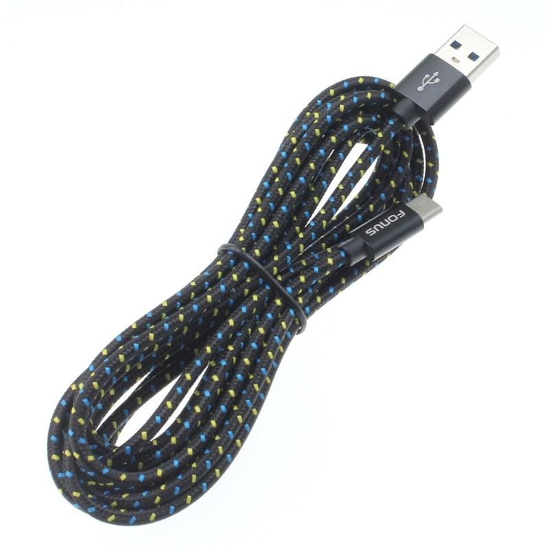 Type-C 10ft USB Cable Charger Cord Power Wire USB-C Long Braided for Cell Phones