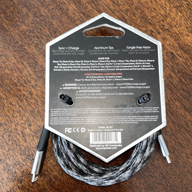 Celltronix Titanium 6' Tangle Free Heavy Duty USB Cable Type C To Type C New gallery