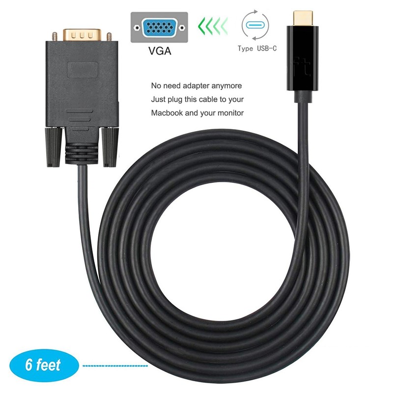 High Grade Type C to VGA Male Cable F T-Mobile Samsung Galaxy Z Flip 5G SM-F707U
