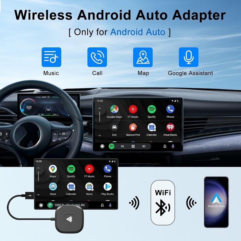 Android Auto Wireless Adapter for Wired Android Auto Cars Converts Wired to W... gallery
