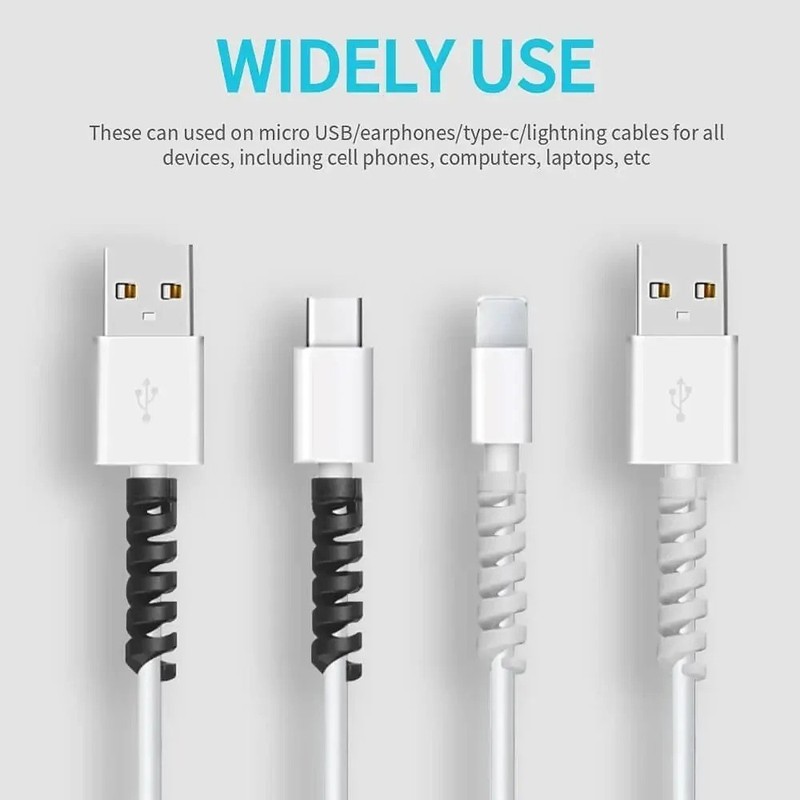 USB Cable Protector Charging Cable Spiral Silicone Protective Sleeve Wire End Co gallery
