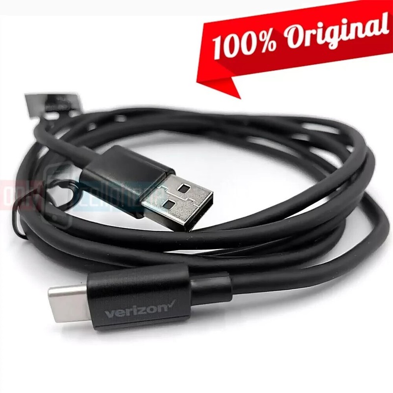 Verizon Logo 6FT Black USB to USB-C Charge Data Cable for Galaxy iPhone iPad