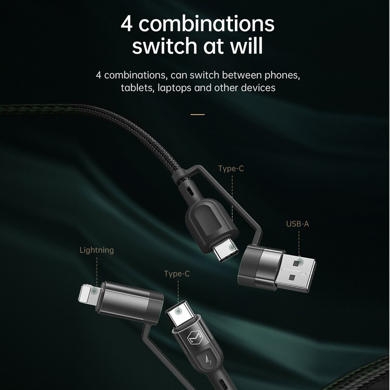Multi 4in1 60W Cable USB C/USB Charger Cord For iPhone 17 16 Samsung S26 S25 S24 gallery