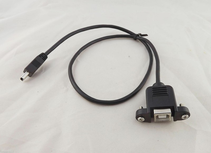 10x Mini USB 5Pin Male Cable 50cm To USB 2.0 B Female Socket Printer Panel Mount