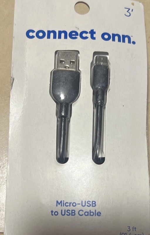 Connect onn Micro-USB to USB Cable 3’-Brand New