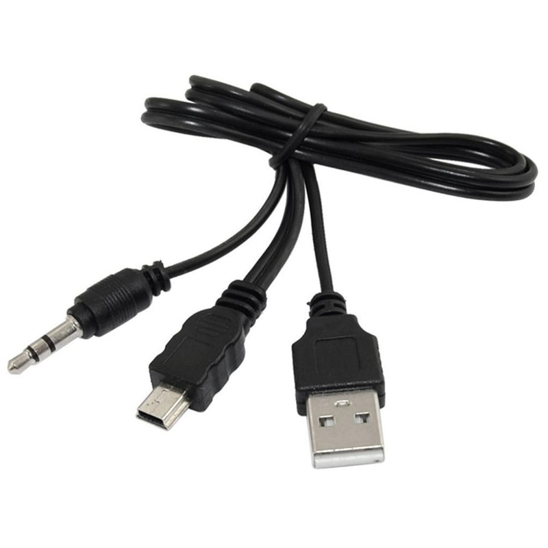 2 Pack Mini USB Audio Cable with USB 2.0 Charging Power Supply Cord to Mini B... gallery
