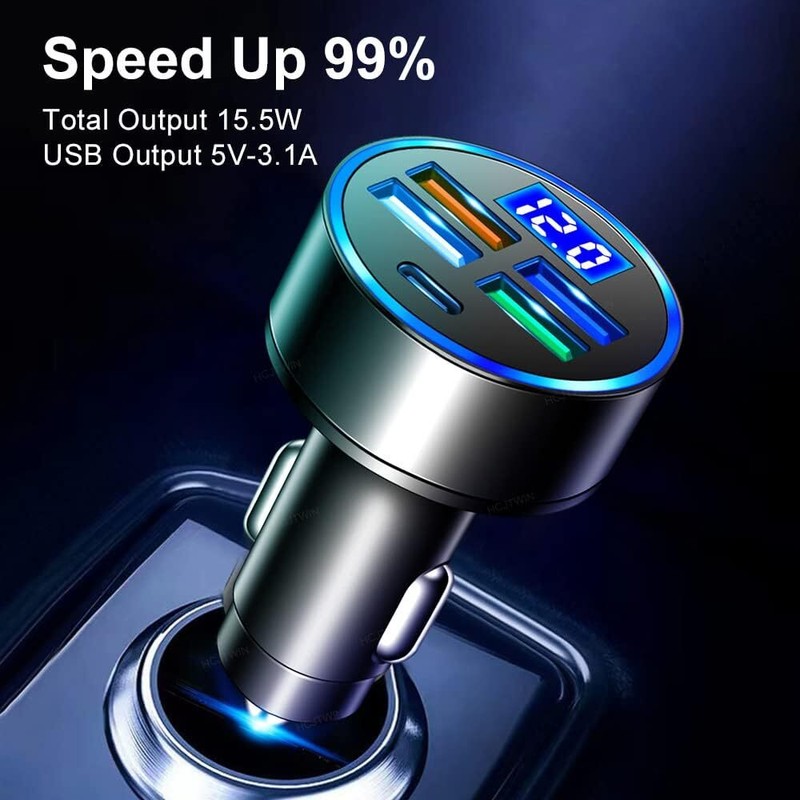 4 USB Port Super Fast Car Charger Adapter for iPhone Samsung Android Cell Phone gallery
