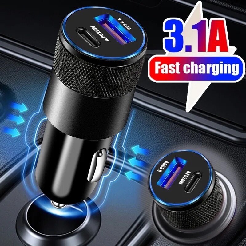 For Samsung Galaxy A14 A55 A54 A24 A15 A32 PD 40W Fast Car Charger Power Adapter