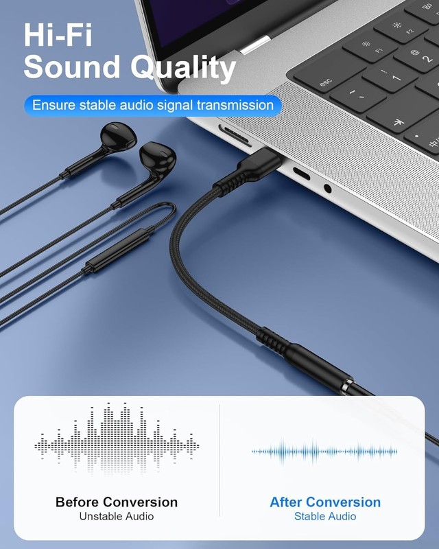 1 USB-C Type C Adapter Port to 3.5MM Aux Audio Jack Earphone Headphone Cable USB gallery