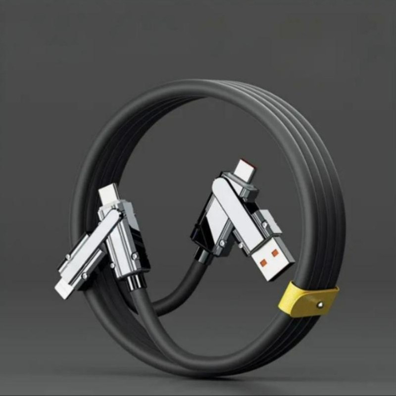1M Data Cable 4-in-1 PD Charging Cable Two in Two 120W Super Fast Charger Cable gallery