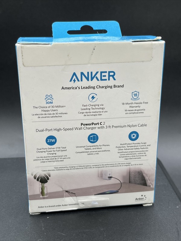 Anker PowerPort C 2, Dual-Port Hi-Speed Wall Charger, B2627JD1 BRAND NEW! gallery