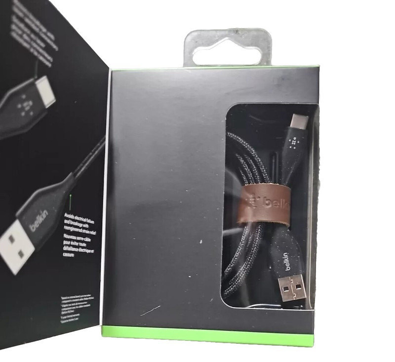 Belkin 4FT USB-A to USB-C Cable with Strap F2CU069bt04-For Iphone 15 SAMSUNG Blk gallery