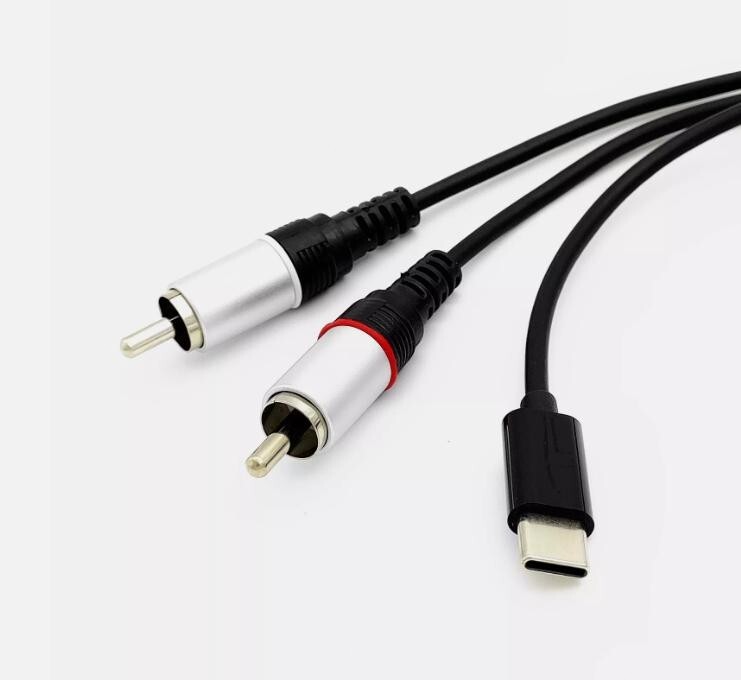 1m 3ft USB Type-C 2 RCA Audio Cable USB-C to 2RCA Jack Converter Adapter Cord gallery
