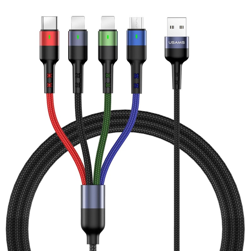 2Pack Multi Charging Cable Charger Cord Nylon Braided 10ft/3m 4 in 1 USB Adap…