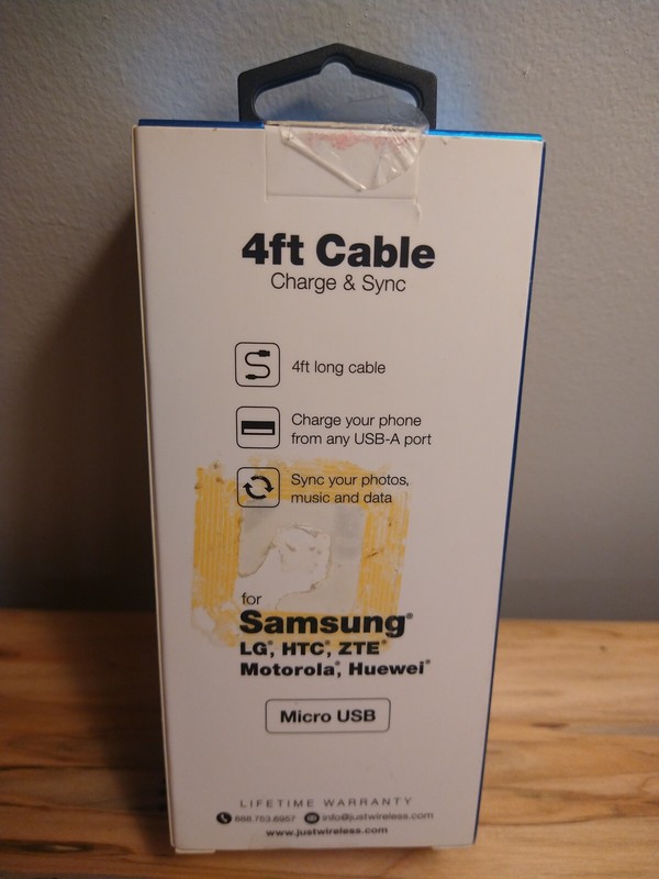 Just Wireless Micro USB 4 Ft. Charge & Sync Cable Gray gallery