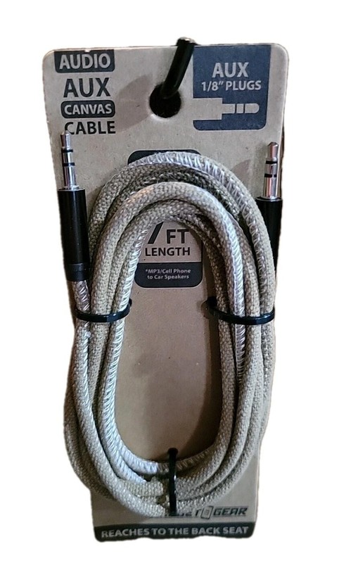 Canvas Auxiliary Cable 7FT By Gadget Gear 3.5mm Audio Jacks gallery
