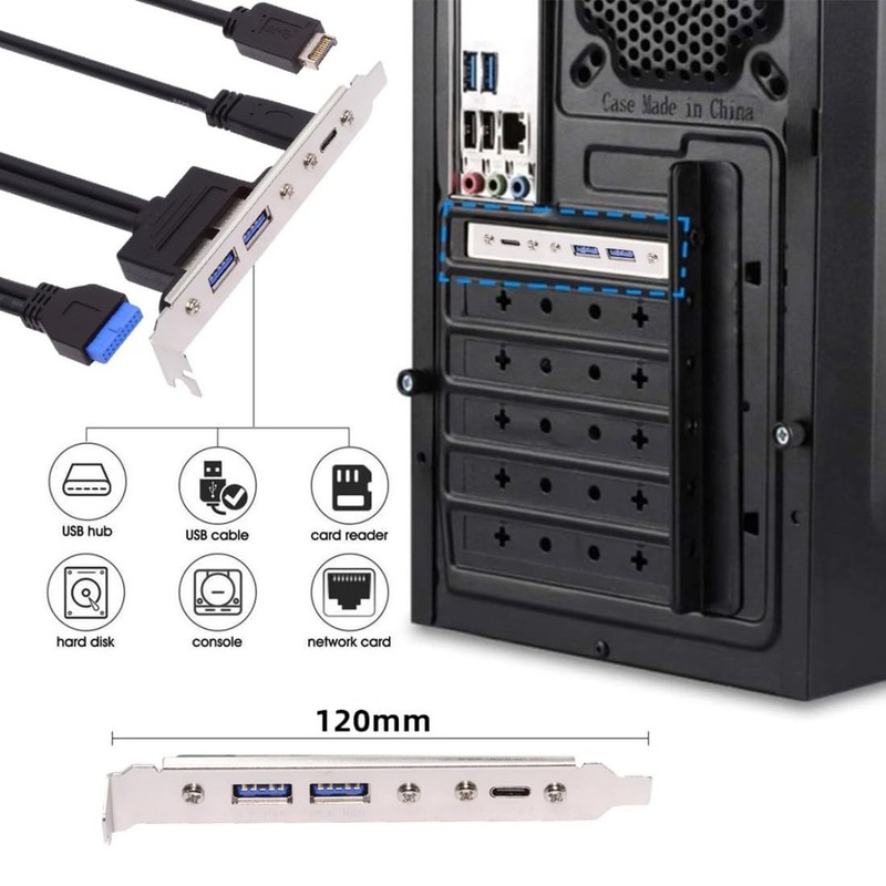 USB 3.0 Front Panel Header 19/20Pin & -to 2 USB 3.0 & USB Female Chassis Back... gallery