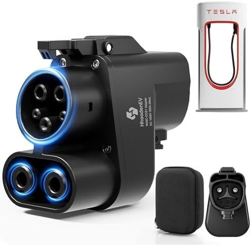 HhaadenEV NACS to CCS1 Charging Adapter Tesla Supercharger 500A 1000V Ford