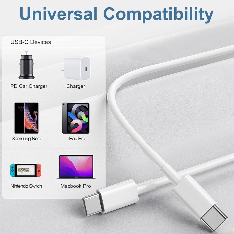 3X Apple USB-C to C Fast Charger Cable Type C Cord For iPhone 17/16/15/Pro Max gallery
