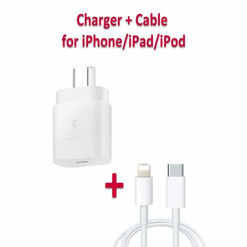 Fast USB-C PD Wall Charger Travel Adapter 3.0A With Cable For Samsung Apple and gallery