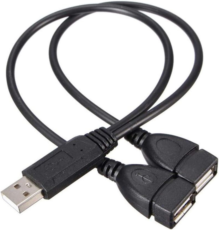 USB 2.0 Adapter, Dual USB Female Jack Y Splitter Charger Cable (2 Pack) for Lapt gallery