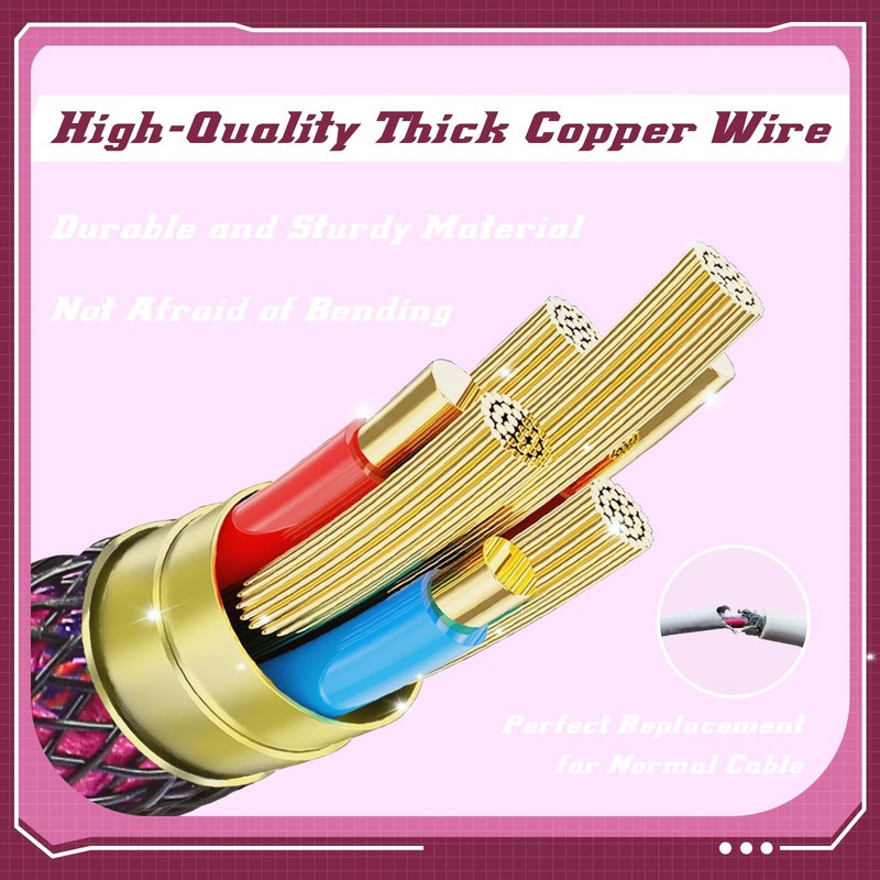 C03 Custom Coiled USB C To A Cable Braided Nylon Aviator Mechanical KB Rose gallery