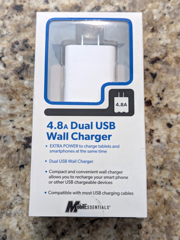 MobilEssentials 4.8a Dual USB Wall Charger Block White