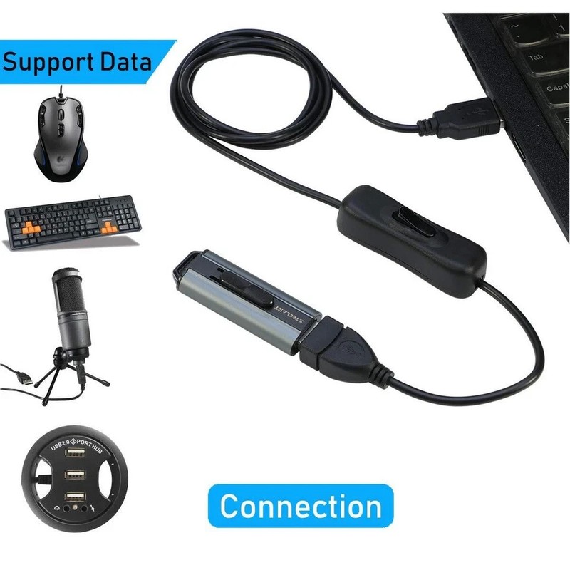 2 Pack 3Ft USB Power Switch Cable USB Male-Female Adapter with On/Off Switch gallery