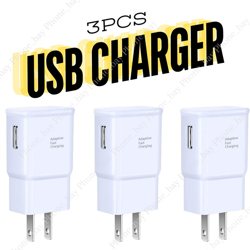 3x For Android Samsung USB Wall Charger Fast Adapter Block Charging Cube Brick