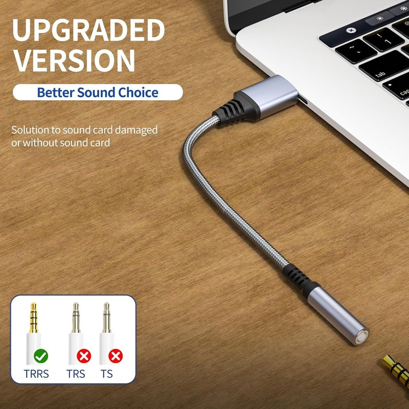 New USB Type A To 3.5mm AUX Female Audio Headphone Jack Cable Adapter Lot gallery