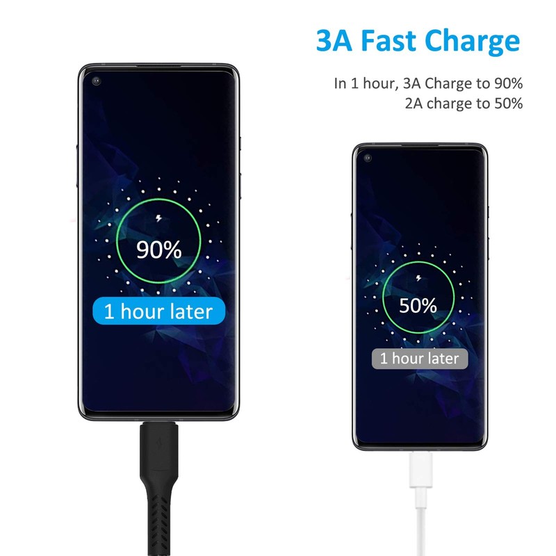 6 inch Short Fast Charging Cord, 5 Pack Durable USB A to 0.5 Feet, Black gallery