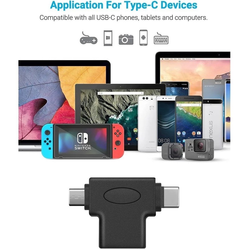 2-in-1 OTG USB 3.0 Adapter USB Female To Micro-USB Male and Type C Male Connecto gallery