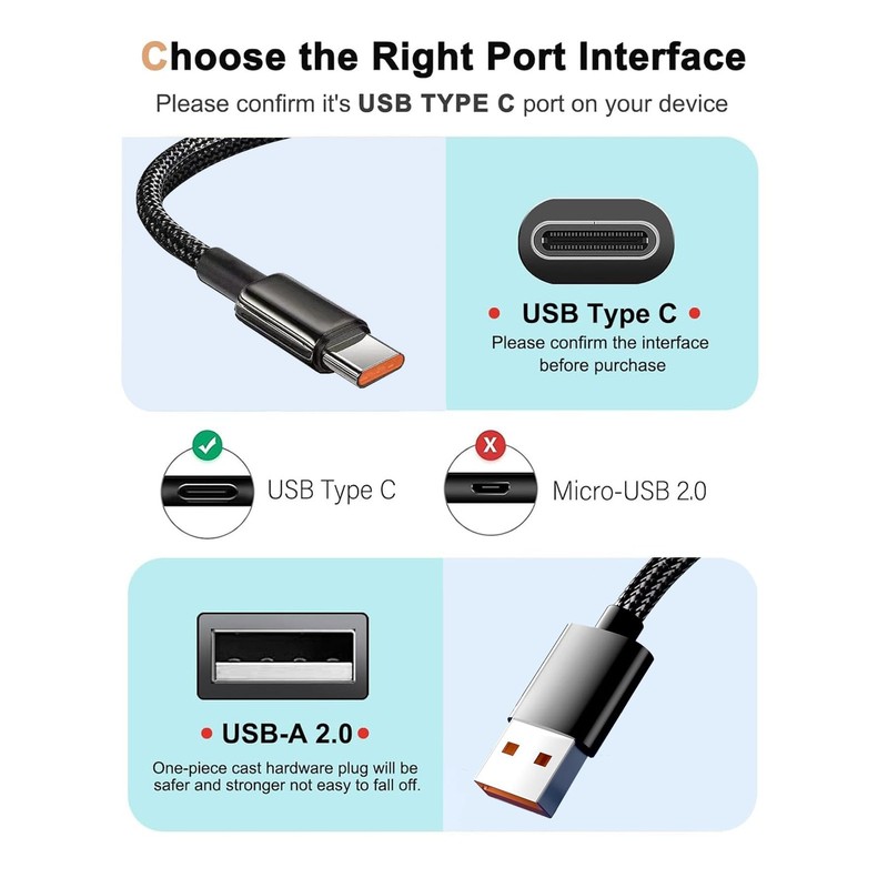 ZZrszhp USB-C Charger Cable Compatible for T-Mobile REVVL 7/7 Pro black gallery