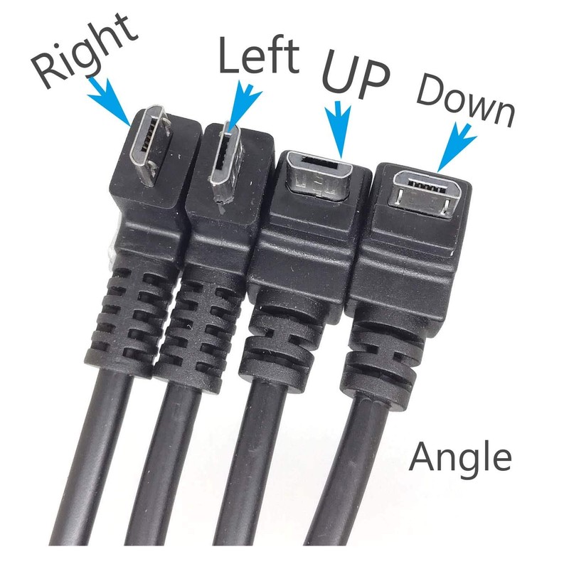 90° Degree Angle USB Micro B 5P Female to 5P Male Left Right Down Up Angled E... gallery
