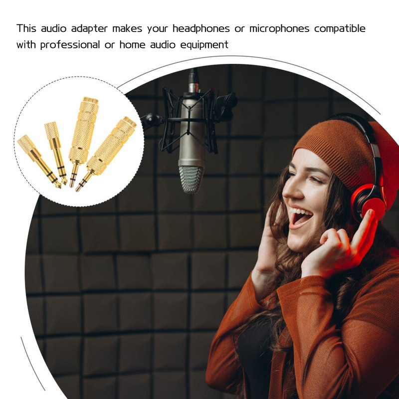 4 Pcs Adapter Zinc Alloy Mini Amp Guitar Headphone Jack Microphone gallery