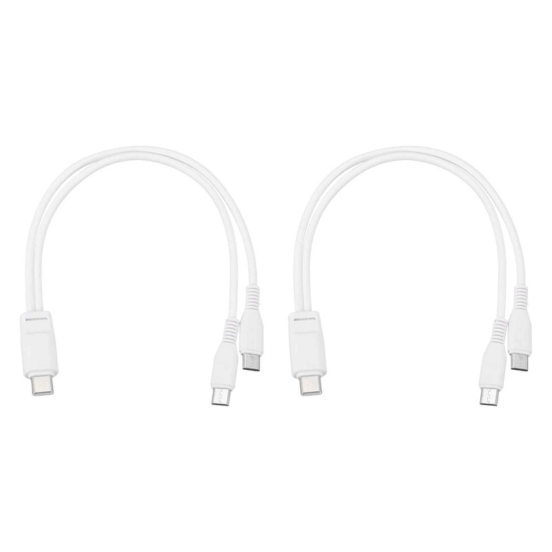 2 Pcs Multi USB Type C Male to 2 Dual Micro USB Male 2 in 1 Splitter Charging...