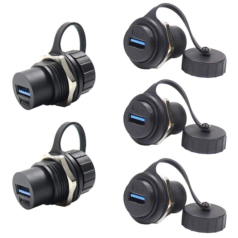 5pcs Usb3.0 Waterproof Connectorindustrial Panel Mount Bulkheadfemale To Female
