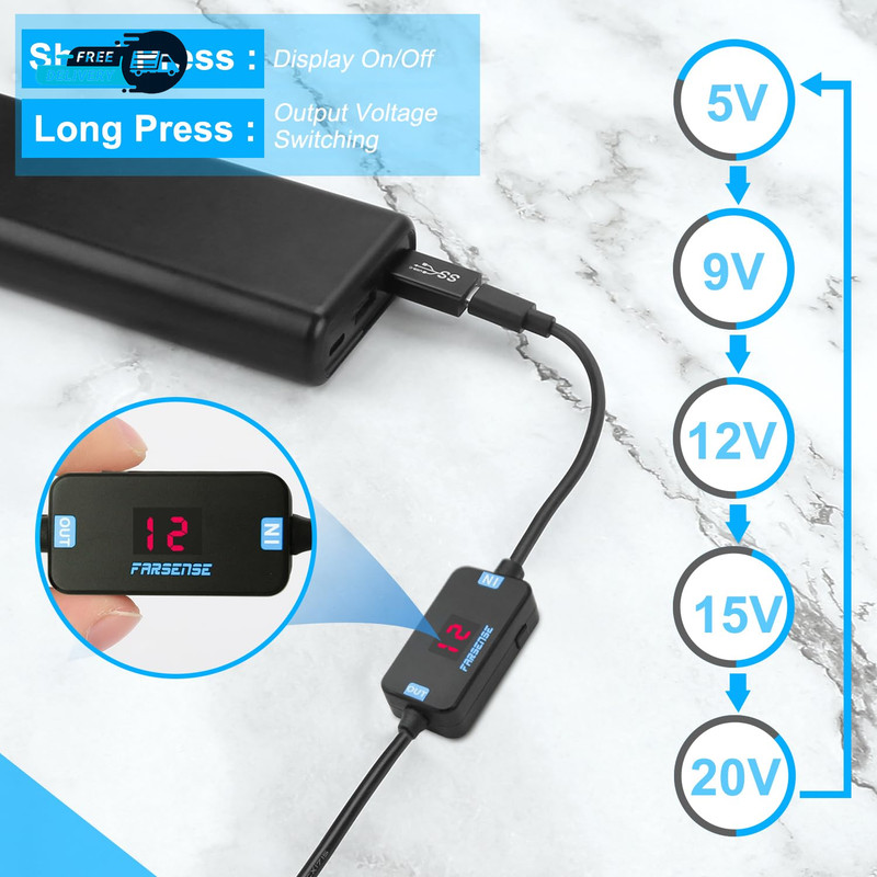 USB C to DC Adapter,Barrel PD Trigger Cable(3.3Ft) with USB a to USB C gallery