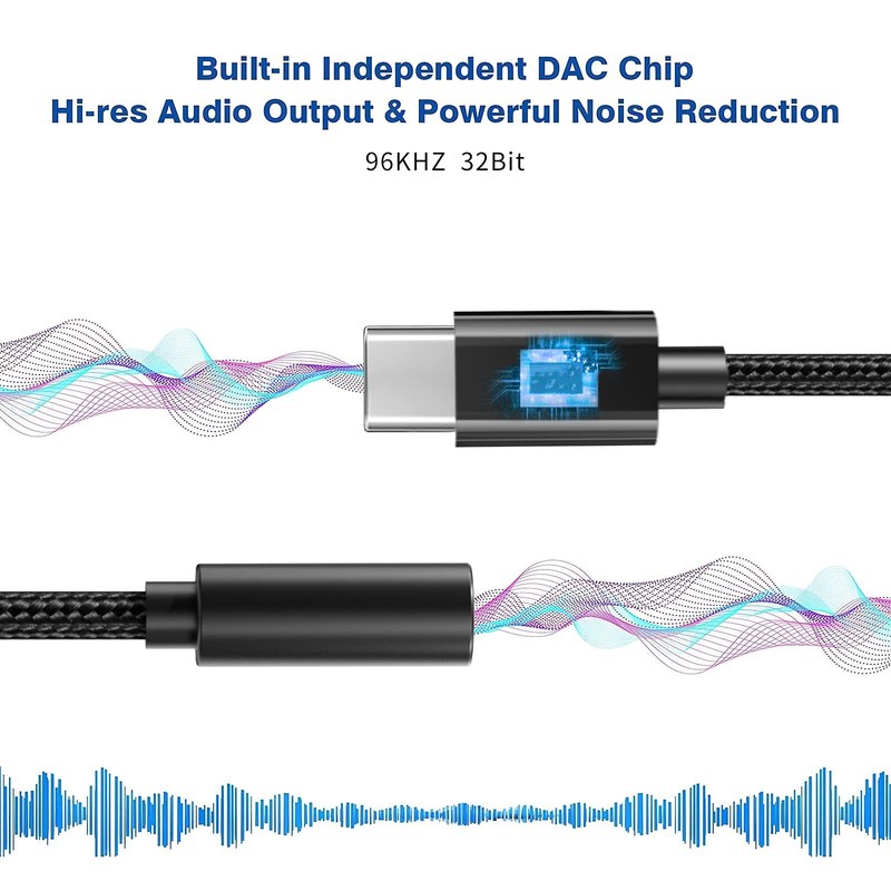 Paquete de 2 adaptadores de audio USB C a conector para auriculares de 3.5 mm gallery