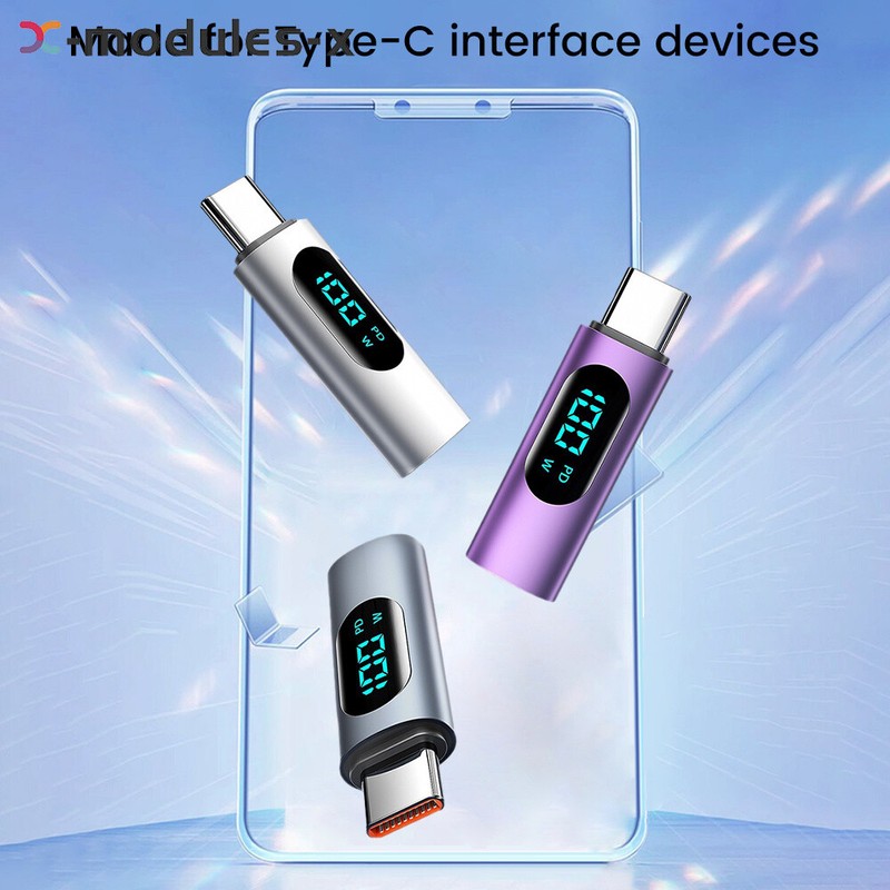 LED Display PD 100W USB C to Type C Adapter Type-C Male to Female Converter gallery