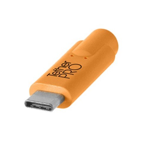 TetherPro 15' USB-C to 3.0 Micro-B Right Angle Cable - Fast Performance, Orange gallery