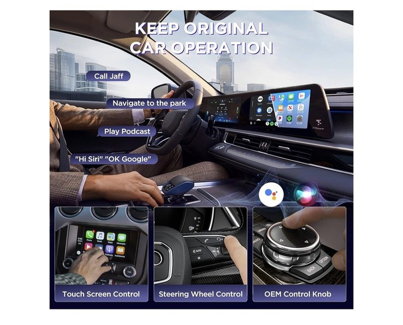 MSXTTL 3in1 Wireless CarPlay Android Auto Adapter, Dongle for Streaming U2C-MUL gallery