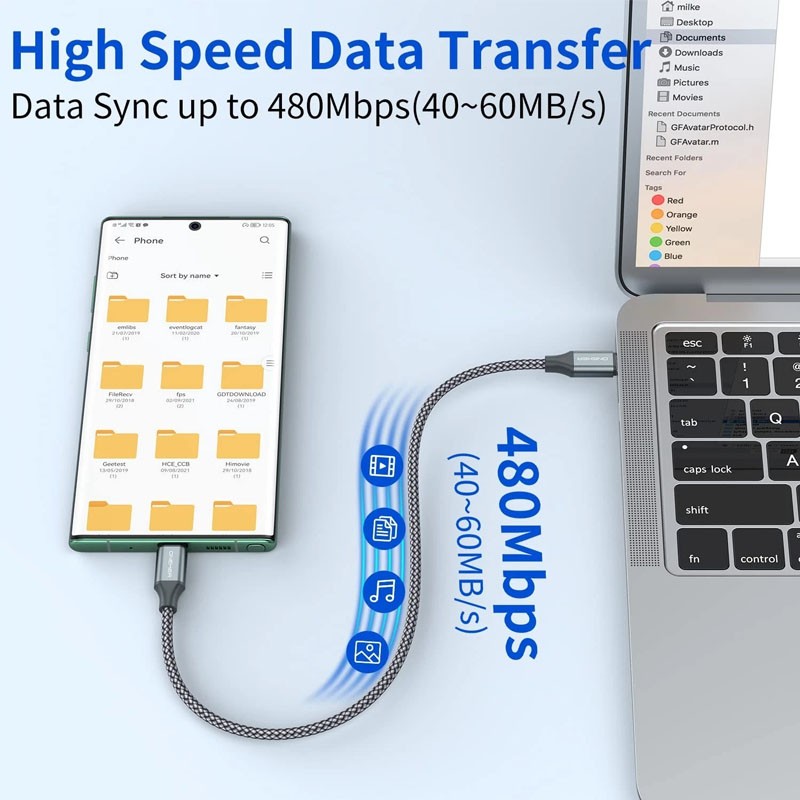 PD 60W USB Type-C Cable Fast Charger Data Sync Cord For iPhone 17 16 15/Samsung gallery