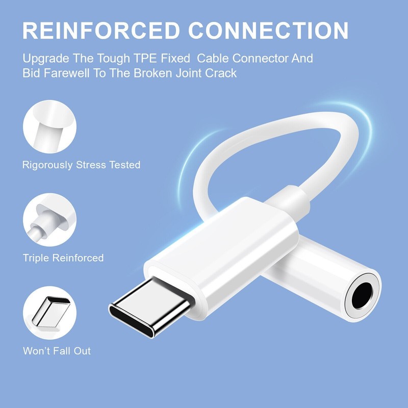 For Motorola G Power /G 2026 USB-C Adapter Port to 3.5mm Aux Jack Earphone Cable gallery