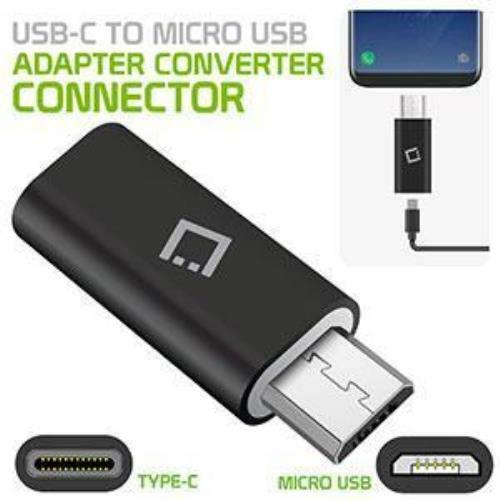 Micro USB to USB Type C Adapter Connector by Cellet – 3 Piece – Black