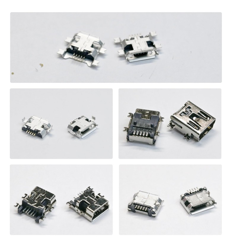 100 Pcs 10 Types Micro USB Female Connector Set, 5-Pin Micro USB Ports for Re... gallery