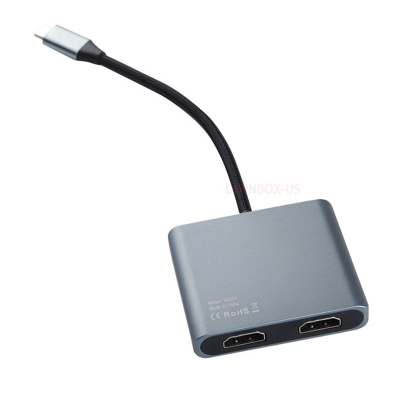 New 2 in 1 Type C to Dual 4K HDMI Hub Splitter Adapter For Macbook iPad Pro TV gallery