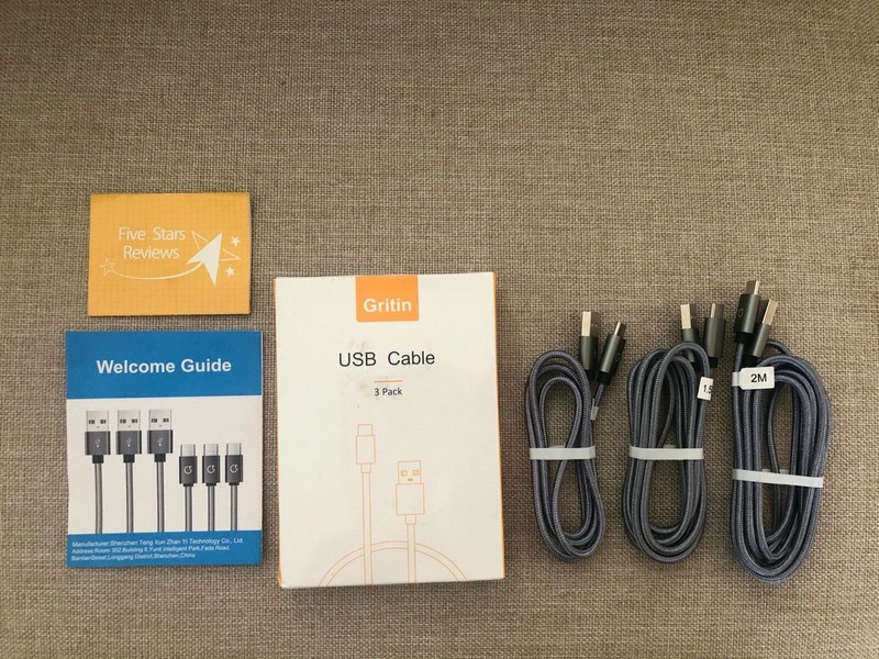 USB C Cable 3Pack/3ft5ft6.6ft Type C Nylon Braided Fast charging Samsung Galaxy. gallery