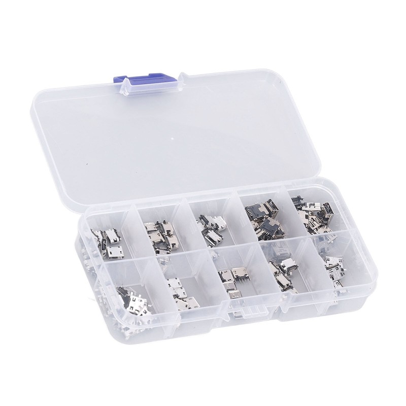 100Pcs Micro MINI USB Female Plug Connector USB Jack Connector for Household App gallery