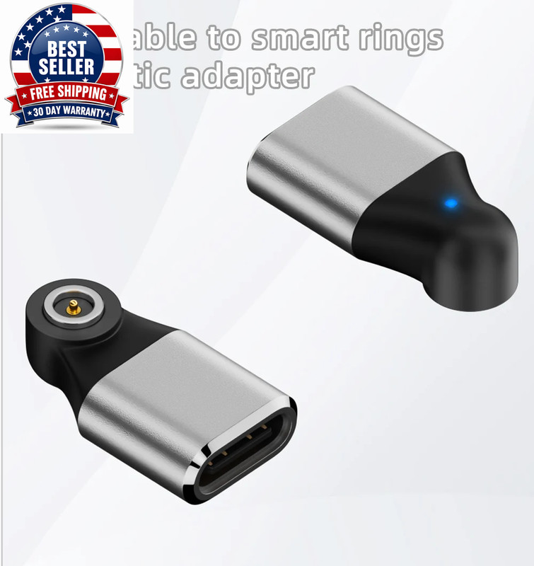 Type-C to Smart Ring Charging Adapter with a round Connector and Magnetic Functi